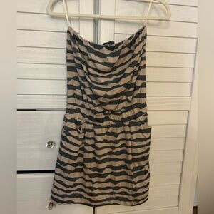 Aqua Striped Strapless Mini Dress- Small- Purchased from Bloomingdale’s